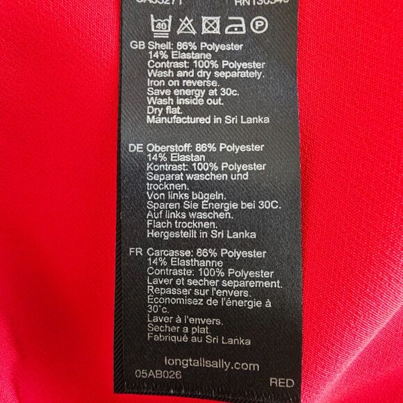 NWT Long Tall Sally Red Cold Shoulder Shift Dress Women’s Size 10 US - Picture 4 of 7